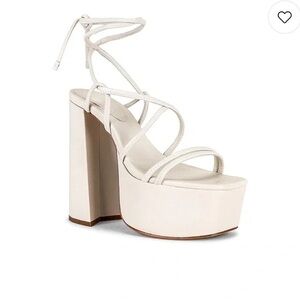 Schutz Shaely White Strappy Platform Heels – Size 9.5B
